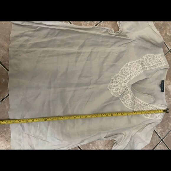 Jones New York 1X Crochet 100% Linen Tunic Blouse - Picture 5 of 7